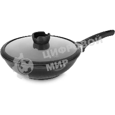 Сковорода ВОК Rondell Escurion RDA-870, 28 см, съемная ручка, с крышкой, черный