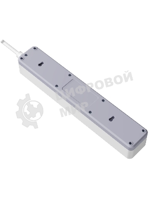 Удлинитель с сетевым фильтром Defender DFS 131, белый, 5 розеток, 1.5 м.