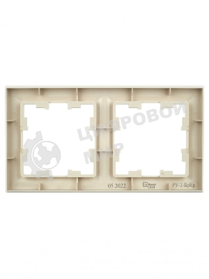 Рамка 2-местная IEK BRITE РУ-2-БрКр бежевый