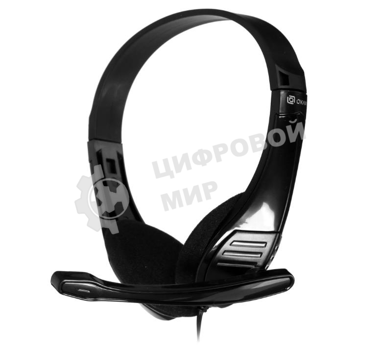 Гарнитура проводная с микрофоном Oklick HS-M150 черный 2.2м накладные оголовье (NO-003N)