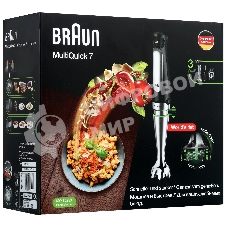 Блендер погружной Braun MQ7025X черный, 1000 Вт, плавная регулировка