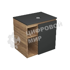 Тумба Bau Dream Blackwood 60 правая, графит, раковина BAU Nimb 51х41 белая