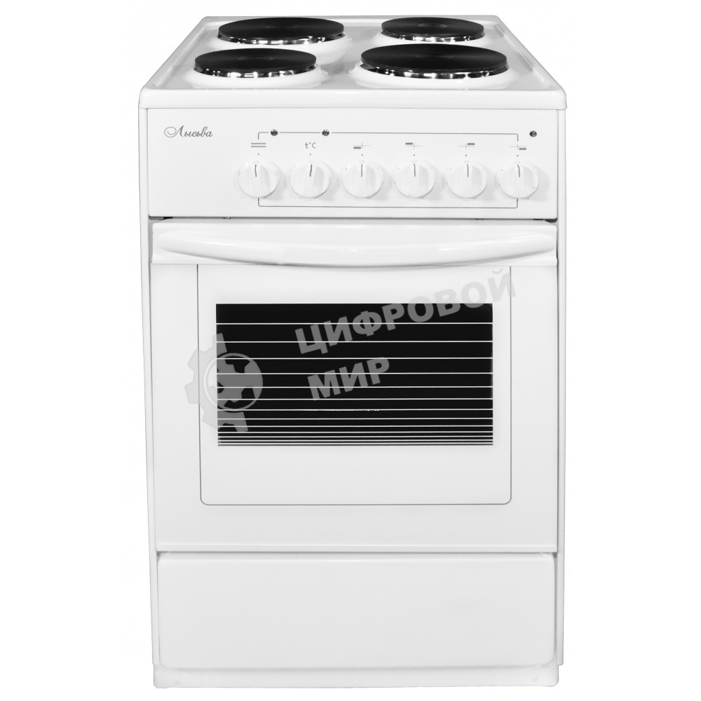 Плита электрическая Лысьва ЭП 411 белый, конфорок 4 электрических, духовка 57 л, 50 см x 84 см x 60 см