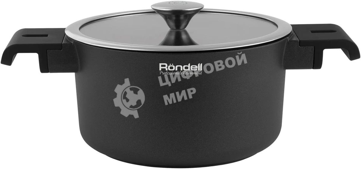 Кастрюля Rondell Modern RDA-1727, 4.4л, 24см, с крышкой, черный