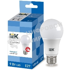 Лампа светодиодная IEK LLE-A60-9-230-65-E27 ECO A60 9 Вт грушевидная 230В 6500К E27