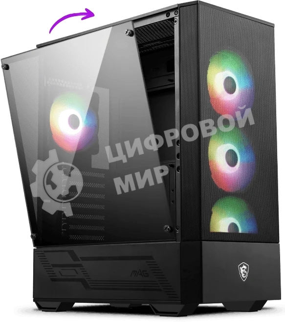 Компьютерный корпус MSI MAG FORGE 112R 2xUSB 3.0, 4x120мм ARGb Fan, ARGb Control Board, Tempered Glass Window, Brown Box (949679)