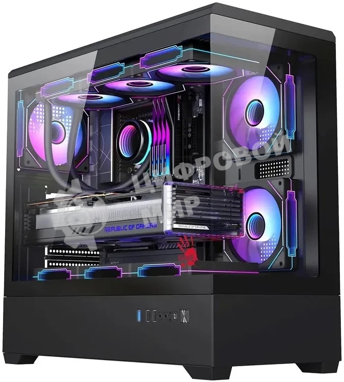 Корпус Bloody CC-128-BK, Midi-Tower, чёрный