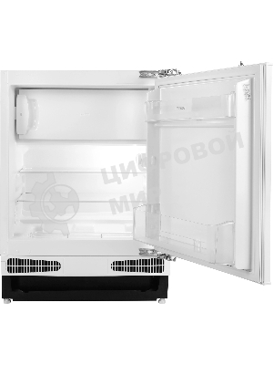 Встраиваемый холодильник Hyundai HBR 0812 белый однокамерный 98/17л морозилка сверху