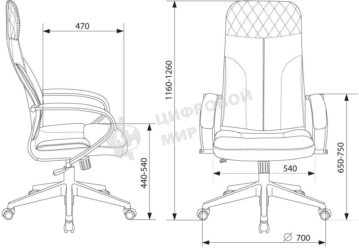 Кресло руководителя Бюрократ CH-608 Fabric черный Light-20 крестовина пластик