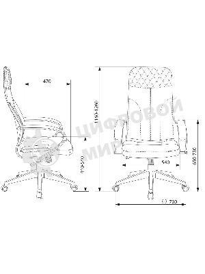 Кресло Бюрократ CH-608 Fabric Light-20 черный, ткань