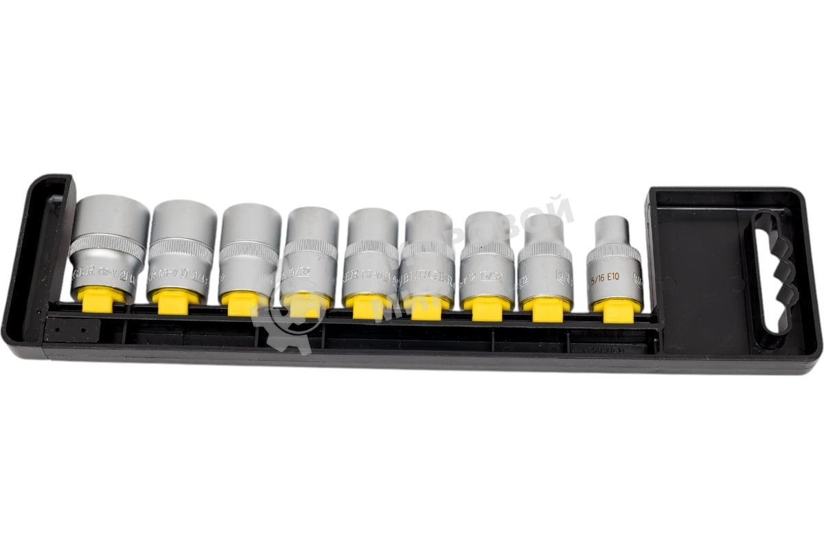 Набор головок BERGER BG2039 торцевых 1/2'' spline 9 предметов