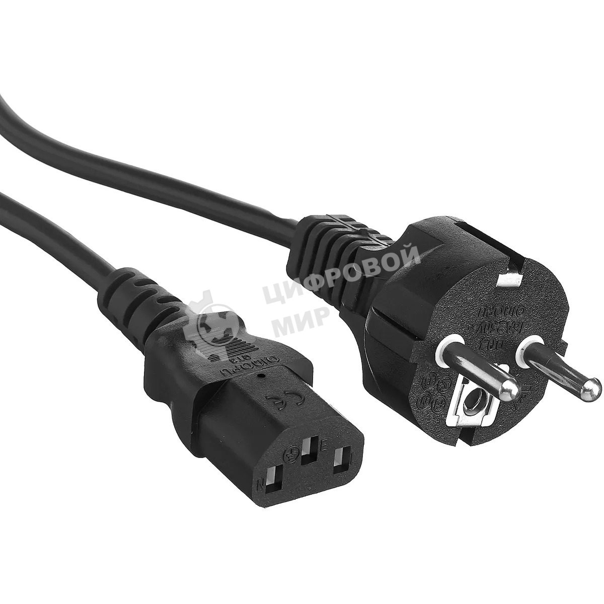 Шнур сетевой Rexant СЕЕ 7/7 (Schuko) – IEC 320 C13 3x0,75мм², длина 3м