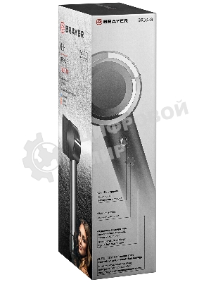 Фен BRAYER BR3028 черный, 1600 Вт, ионизация