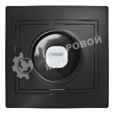 Розетка компьютерная RJ45 скрытой установки IP20, черная 
