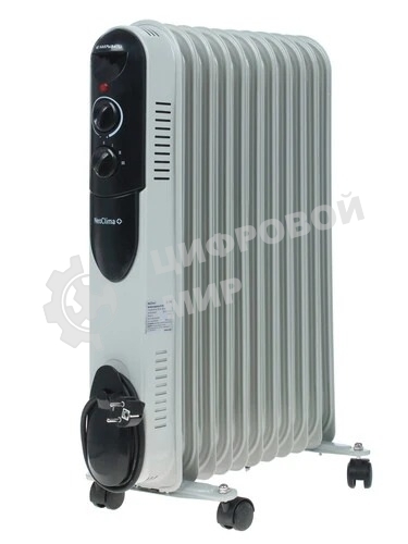 Обогреватель масляный Neoclima NC 9311, белый/черный, 2500 Вт, 25 м2, термостат