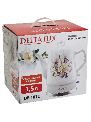 Чайник электрический DELTA DE-1012 корпус из фарфора Ирисы