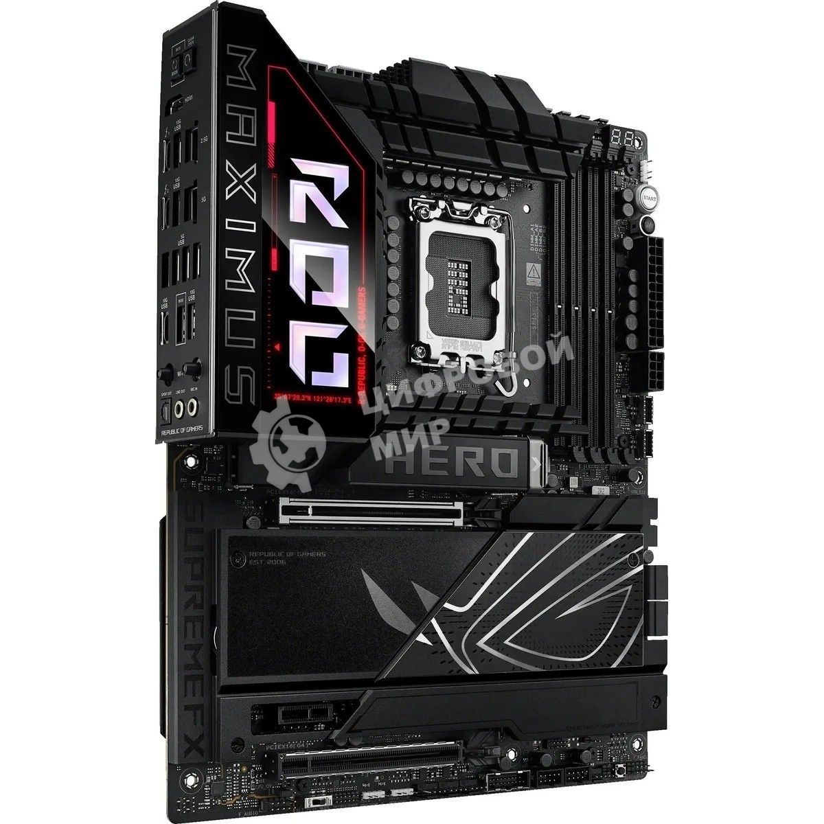 Материнская плата ASUS ROG MAXIMUS Z890 HERO, LGA 1851, Intel Z890, 4xDDR5, 4xSATA, 6xM.2, 1xPCIe 5.0 x16, 1xPCIe 4.0 x4, 1xPCIe x1, 1xHDMI, 2xUSB-C (видеовыход), 4xUSB-A 3.2 Gen 1, 4xUSB-A 3.2 Gen 2, 1xUSB-C 3.2 Gen 2, 2xUSB-C Thunderbolt 4, 2x 5Gb LAN, 