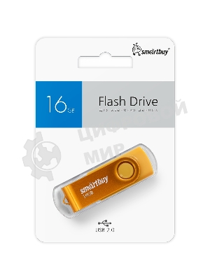 Флешка USB Smartbuy Twist Yellow (SB016GB2TWY), 16Gb, USB 2.0, R/W 15/7, желтый