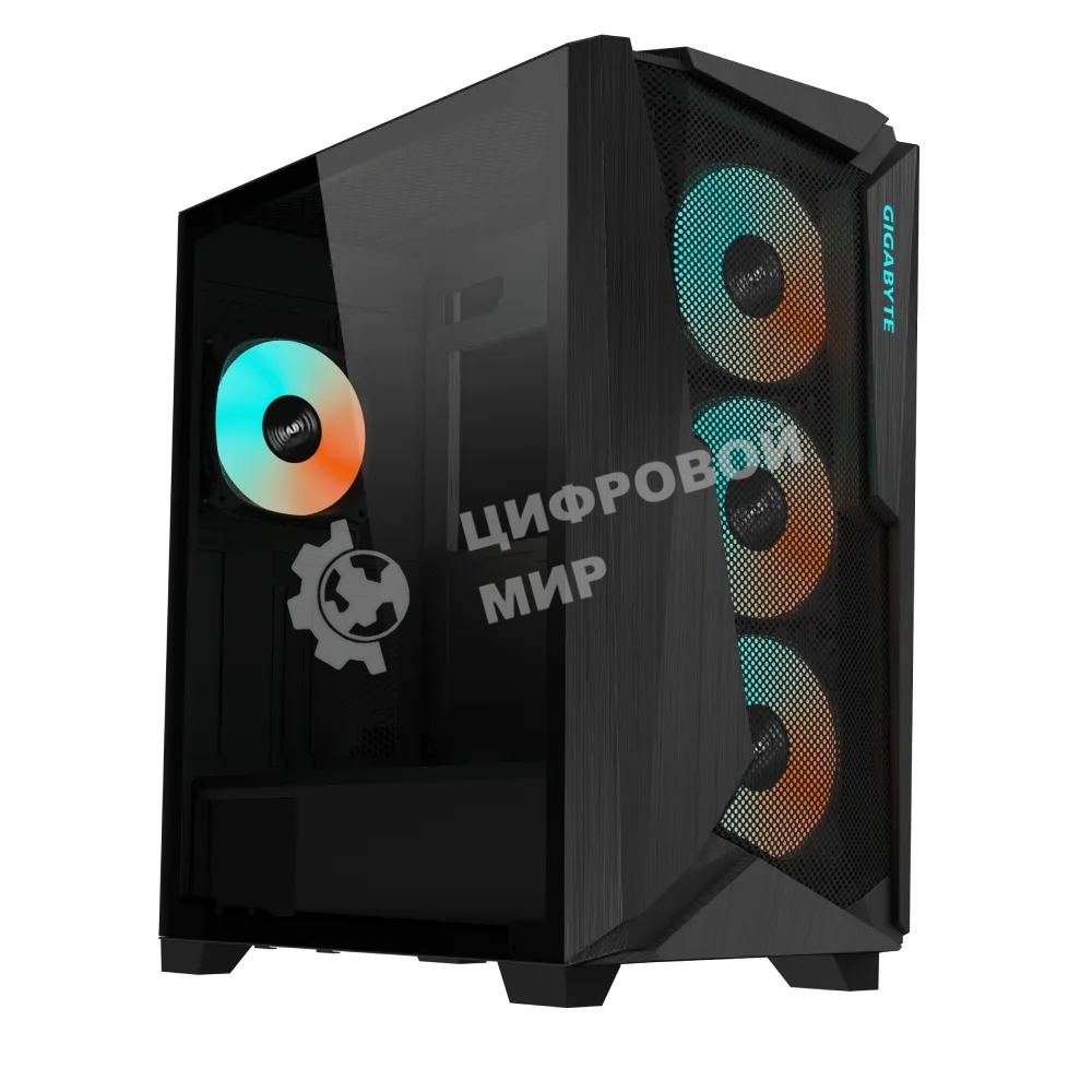 Компьютерный корпус Gigabyte C301 Glass MidTower, ATX, USB-C x1, USB 3.0 x2, Audio I/O, GPU:400мм, черный, TG