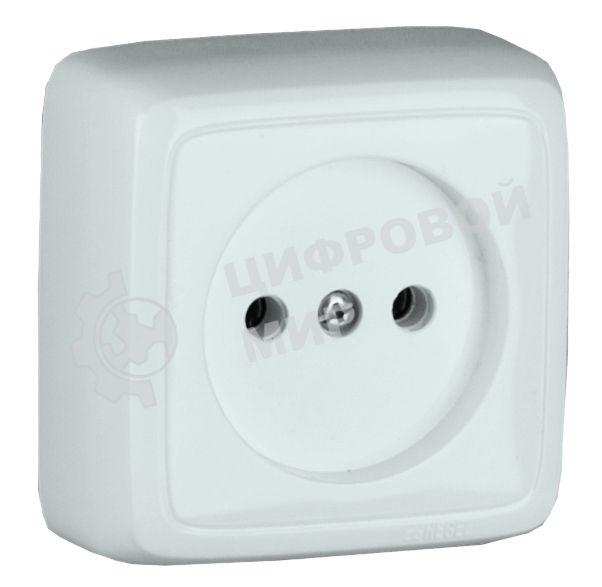 Розетка наружная HEGEL РА16-103 с изоляционной пластиной белая