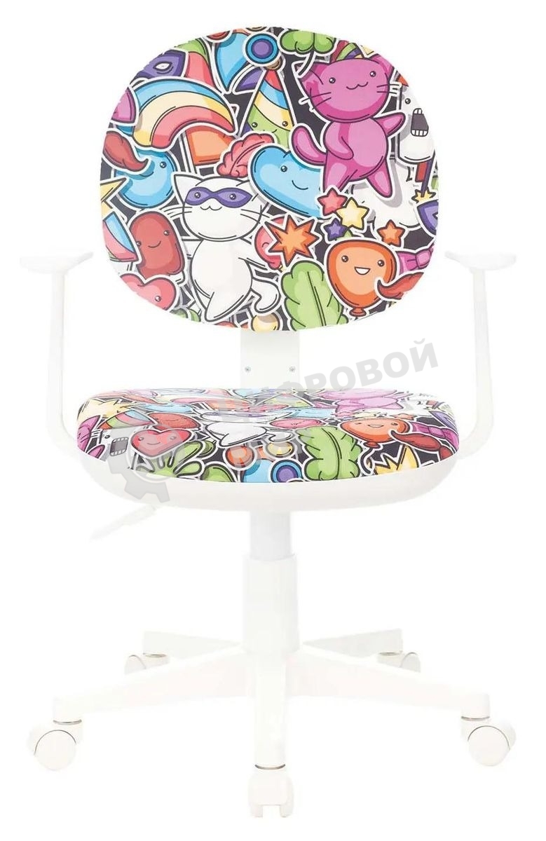 Кресло детское Бюрократ CH-W356AXSN мультиколор маскарад, крестовина пластик, пластик белый
