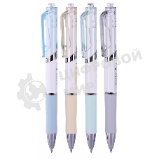 Ручка гелевая автоматическая Deli S11 ассорти, d=0.5мм, черные чернила, резиновая манжета