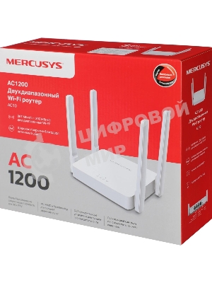 Роутер беспроводной Mercusys AC10 AC1200 10/100BASE-TX белый