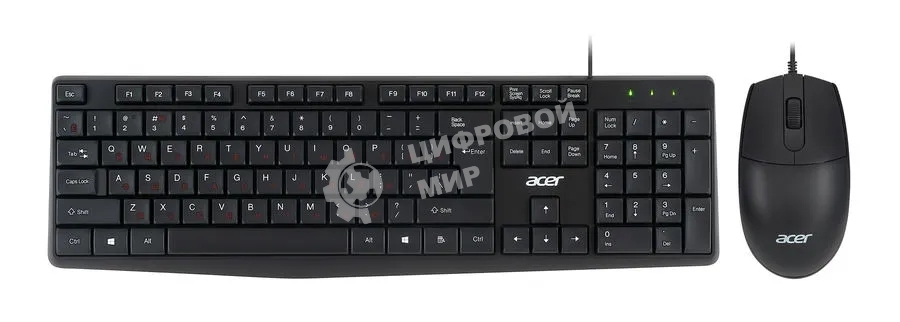 Комплект клавиатура + мышь Acer OMW141 клав:черный мышь:черный USB