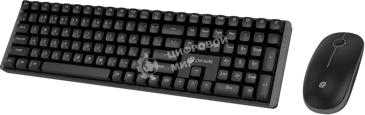 Комплект клавиатура+мышь Оклик S315W беспроводной USB 1600 DPI черный (1978741)