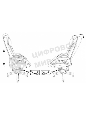 Кресло Бюрократ T-9924WALNUT черный, кожа, подголовник