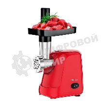 Мясорубка электрическая KELLI KL-5007 красный, 2400 Вт, 3.0 кг/мин, реверс, защита от перегрузки, насадки - 2