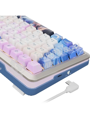 Клавиатура Redragon Flekact Pro гибридная, USB Type-A, Bluetooth, радиоканал, фиолетовый