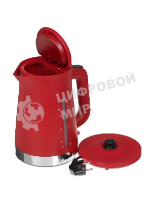 Электрочайник Bosch TWK4M224 красный, 1.7 л, 2200 Вт, скрытый нагревательный элемент