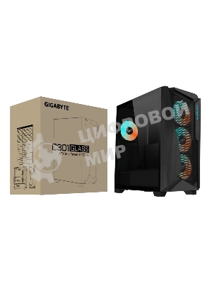 Компьютерный корпус Gigabyte C301 Glass MidTower, ATX, USB-C x1, USB 3.0 x2, Audio I/O, GPU:400мм, черный, TG