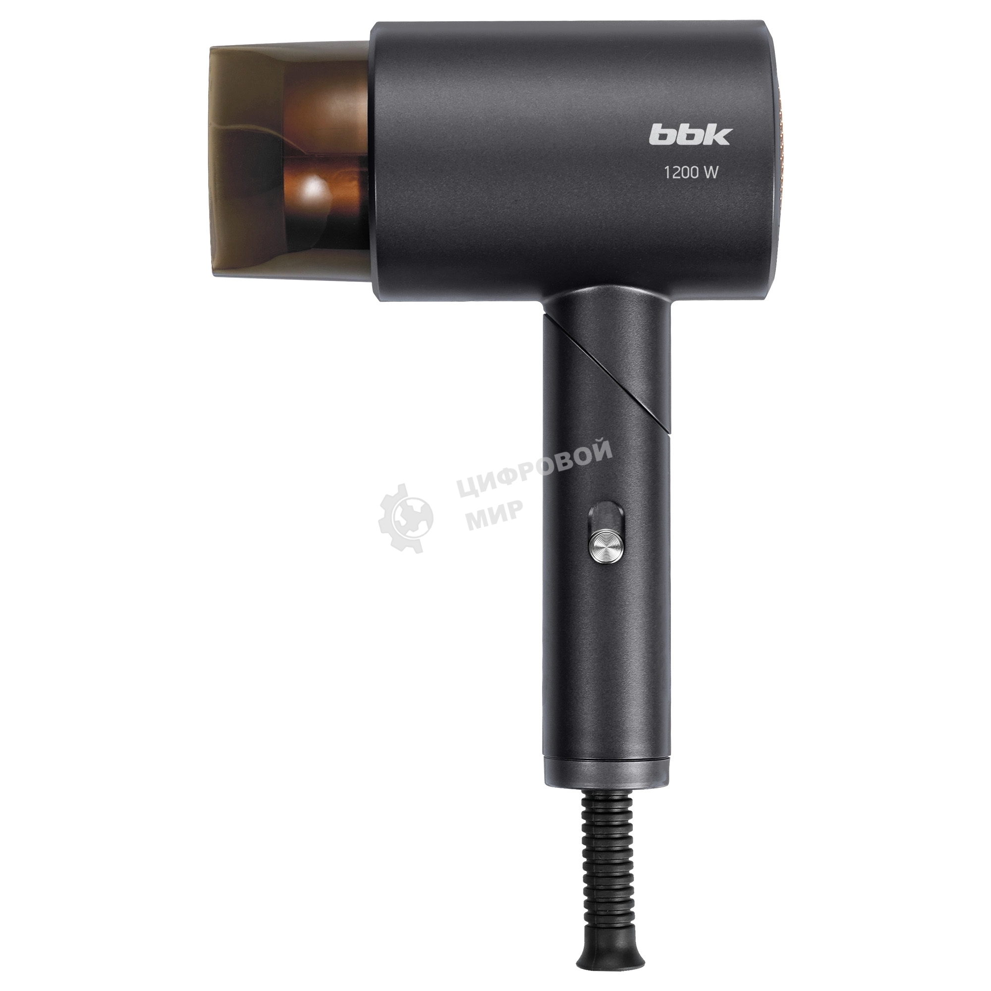 Фен BBK BHD1204 графит, 1200 Вт, компактный