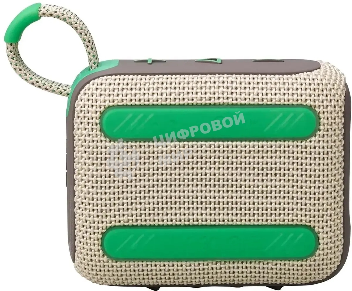 Портативная акустика JBL Go 4 бежевый/зеленый 4.2W 1.0 BT 850mAh (JBLGO4SAND)