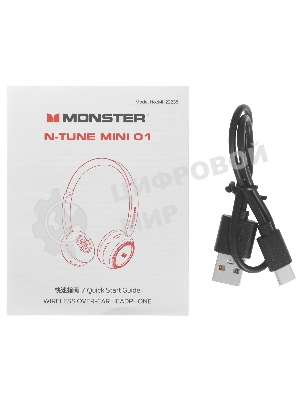 Беспроводные наушники MONSTER N-tune mini 01 черный, накладные, Bluetooth, до 50 ч