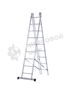 Лестница FIT 65434 трехсекционная алюминиевая 3х9 ступеней h=257/449/641 см вес 11.18кг