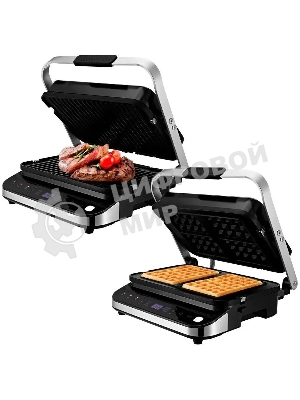 Гриль электрический Kitfort КТ-1682 черный/серебристый