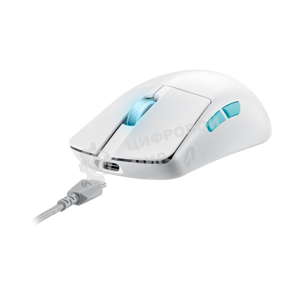 Мышь беспроводная/проводная ASUS ROG Harpe Ace Aim Lab Edition белый, 36000 dpi, радиоканал, Bluetooth, USB, кнопки - 5