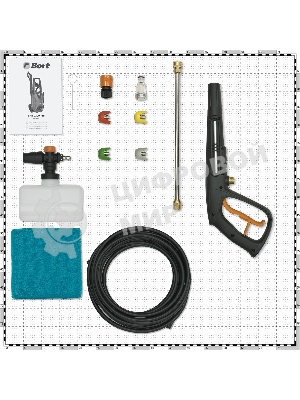 Мойка высокого давления Bort BHR-2300-PRO 93416299 2300 Вт, максимальное давление 170 бар, рабочее давление 130 бар, 8 л/мин, 7.4 кг, набор акссесуаров 10 шт