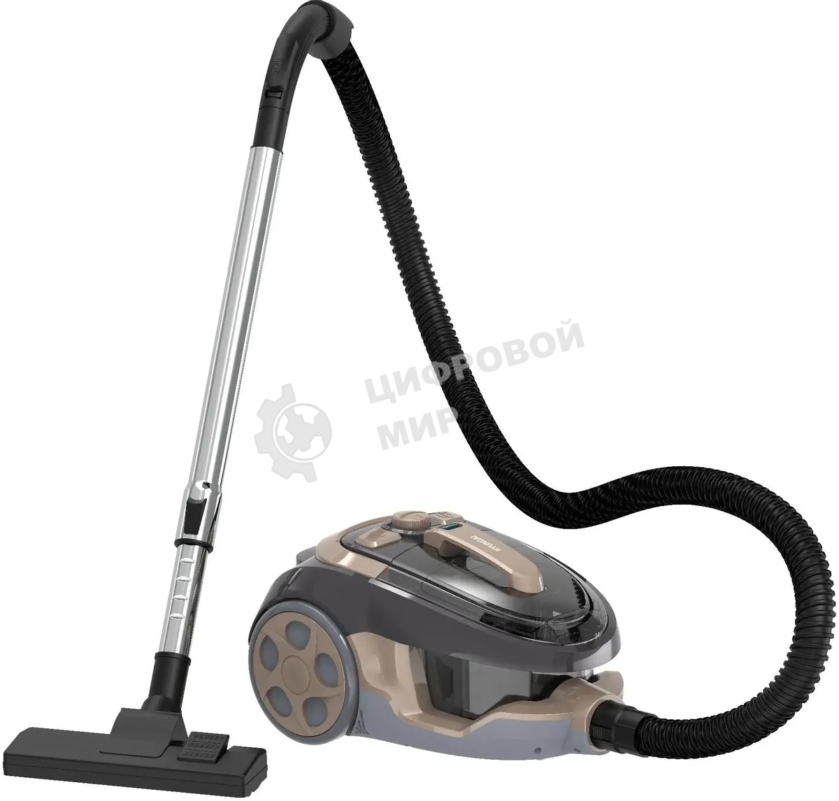 Пылесос Hyundai HYV-C3550 золотистый/темно-коричневый, 380/2220 Вт, уборка сухая, пылесборник контейнер 2,5 л