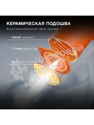 Отпариватель Hyundai H-HSART002 оранжевый, 1200 Вт, 21 г/мин, 120 мл