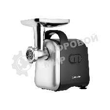 Мясорубка электрическая BRAYER 1602BR черный, 2000 Вт, 2.0 кг/мин, реверс, защита от перегрузки, металлический лоток, насадки - 5