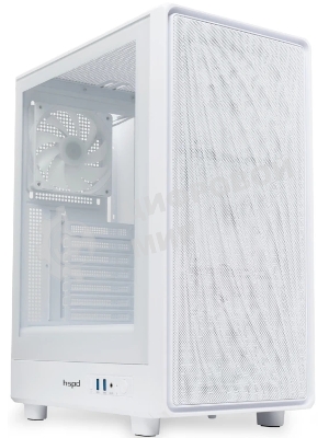 Компьютерный корпус HSPD M510, Mesh Mid Tower, белый, TG, 0.5 SPCC, 4x120мм ARGb ATX, mATX, mITX 180/280/160мм 1x2.5