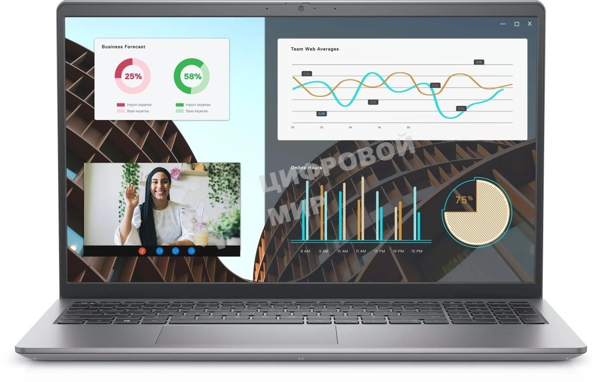 Ноутбук Dell Vostro 3530 (КЛАВ.РУС.ГРАВ.) черный 15.6