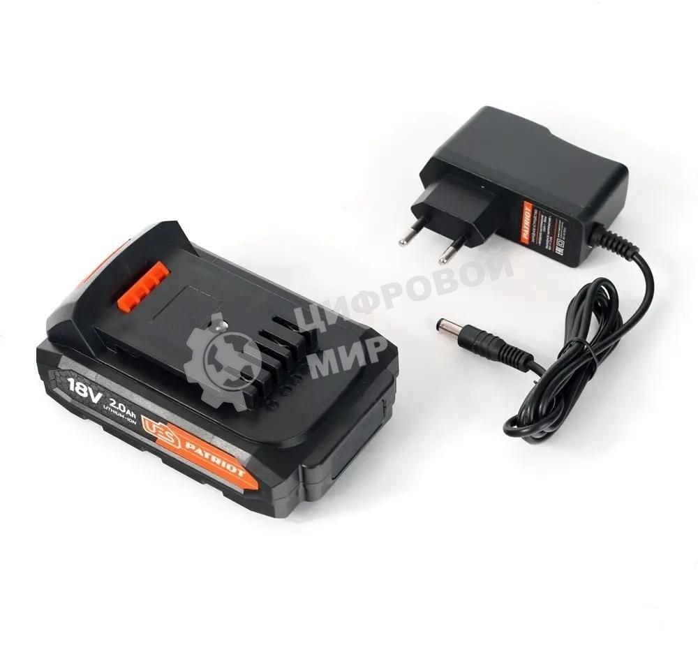 Дрель-шуруповерт Patriot BR 187UES, Аккумуляторная, 18В, 2 АКБ, Кейс