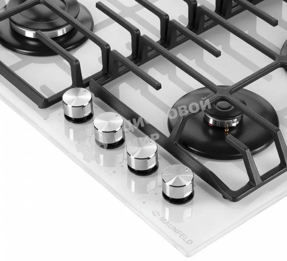 Газовая варочная панель Maunfeld EGHG.64.6CW/G, 4 конфорки, закаленное стекло, белый