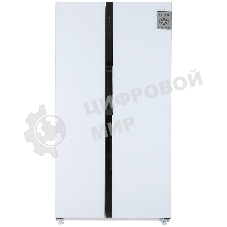 Холодильник Maunfeld MFF177NFW белый глянец двухкамерный 263/170л морозилка сбоку, No Frost, Side by Side