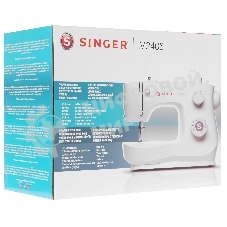 Швейная машина Singer M2405 белый, электромеханическая, вертикальный качающийся, 9 операций, петля полуавтомат